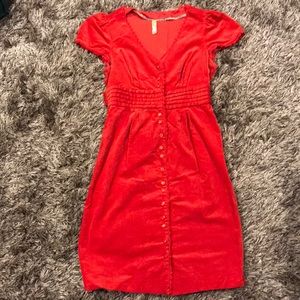 Anthropologie Maeve red/orange corduroy dress - 4